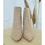 Bottines beiges à talon en daim femme Accueil | Zerda Béziers