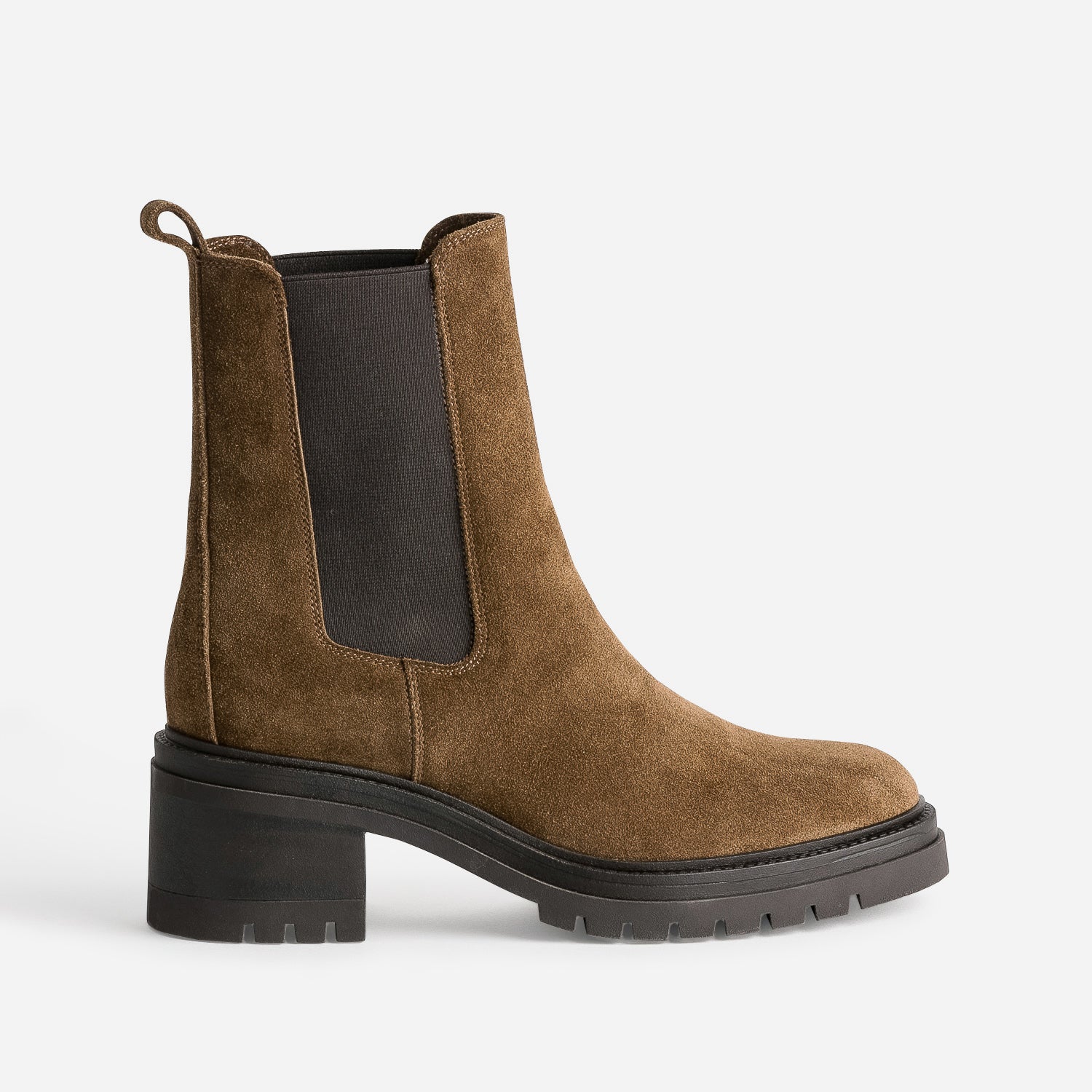 boots-daim-femme-320son-1.jpg Chelsea boots TEXTO marron cuir velours – Image 1