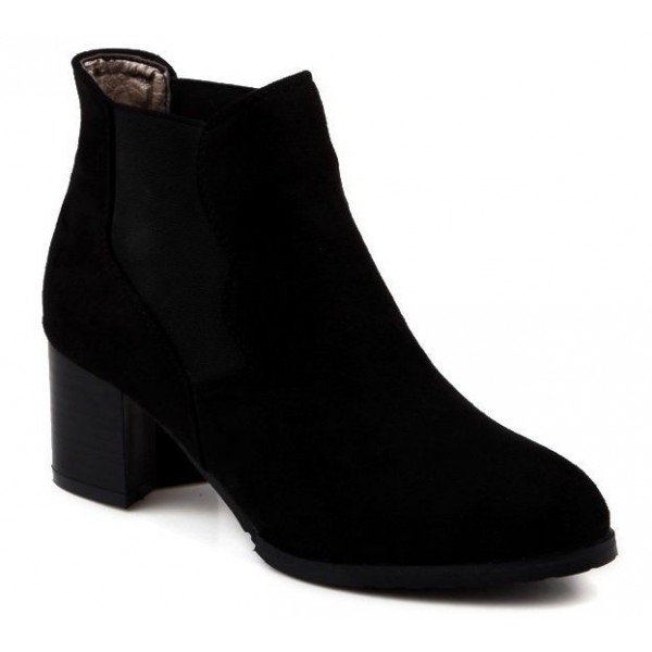 boots-daim-femme-631fdz-1.jpg Bottines, aspect daim noires, femme petite pointure, talon 6 cm, Nytva. – Image 1