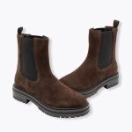 Boots chelsea en cuir Femme Marron
