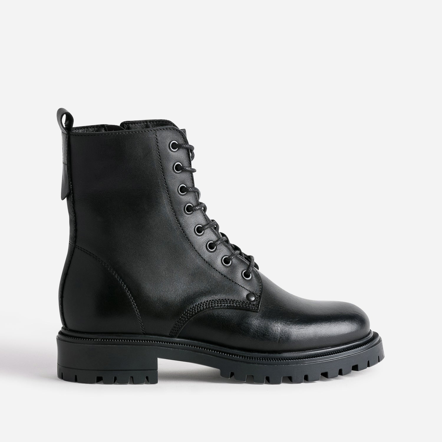 boots-femme-noir-488oow-1.jpg Boots à lacet TEXTO noir cuir à semelle crantée Eram Femme | ERAM – Image 1