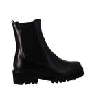 Boots femme Chelsea cuir, semelle épaisse crantée, marque WILLIAMS.H, couleur noire