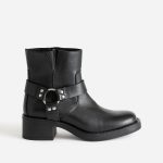 Boots motard TEXTO noir cuir