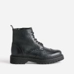 Bottine TEXTO noir cuir semelle épaisse