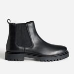 Chelsea boots noir cuir semelle crantée