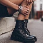 The Black Laced Leather Boots 36