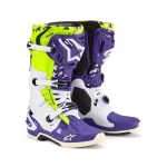 Bottes Alpinestars Tech 10 SERIE LIMITED LE Dirt Studios Blanc Violet Jaune Fluo