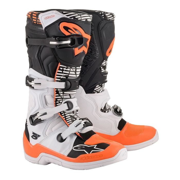 botte-alpinestar-558yhe-1.jpg Bottes Alpinestars Tech 5 Blanc Noir Orange Fluo – Image 1