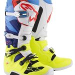 Bottes Alpinestars Tech 7 Jaune Fluo Blanc Bleu Cyan