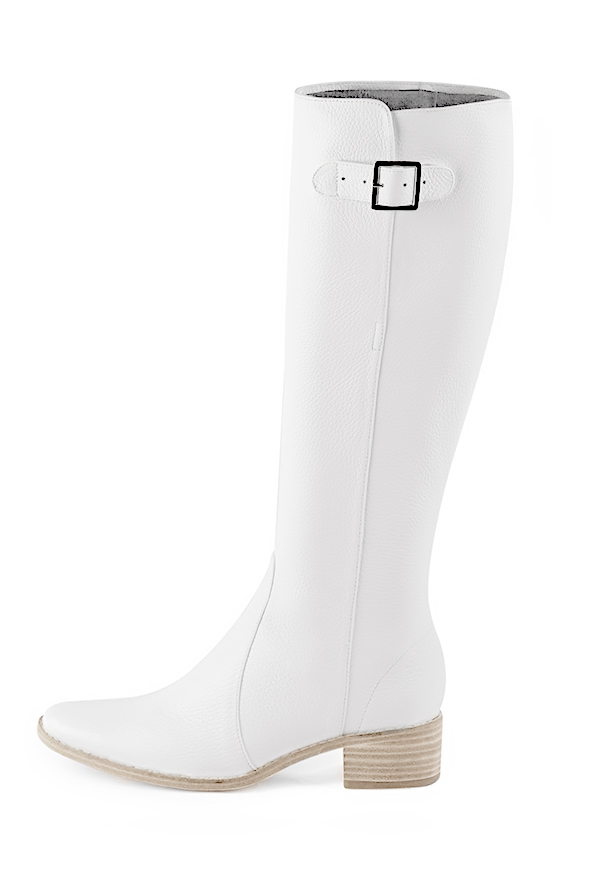 botte-cavaliere-160hfp-1.jpg Bottes cavalière habillées femme sur mesure en cuir blanc pur à semelle en cuir de 4.5 cm Florence Kooijman – Image 1