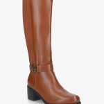 Bottes cavalière élastiquées à boucle Camel