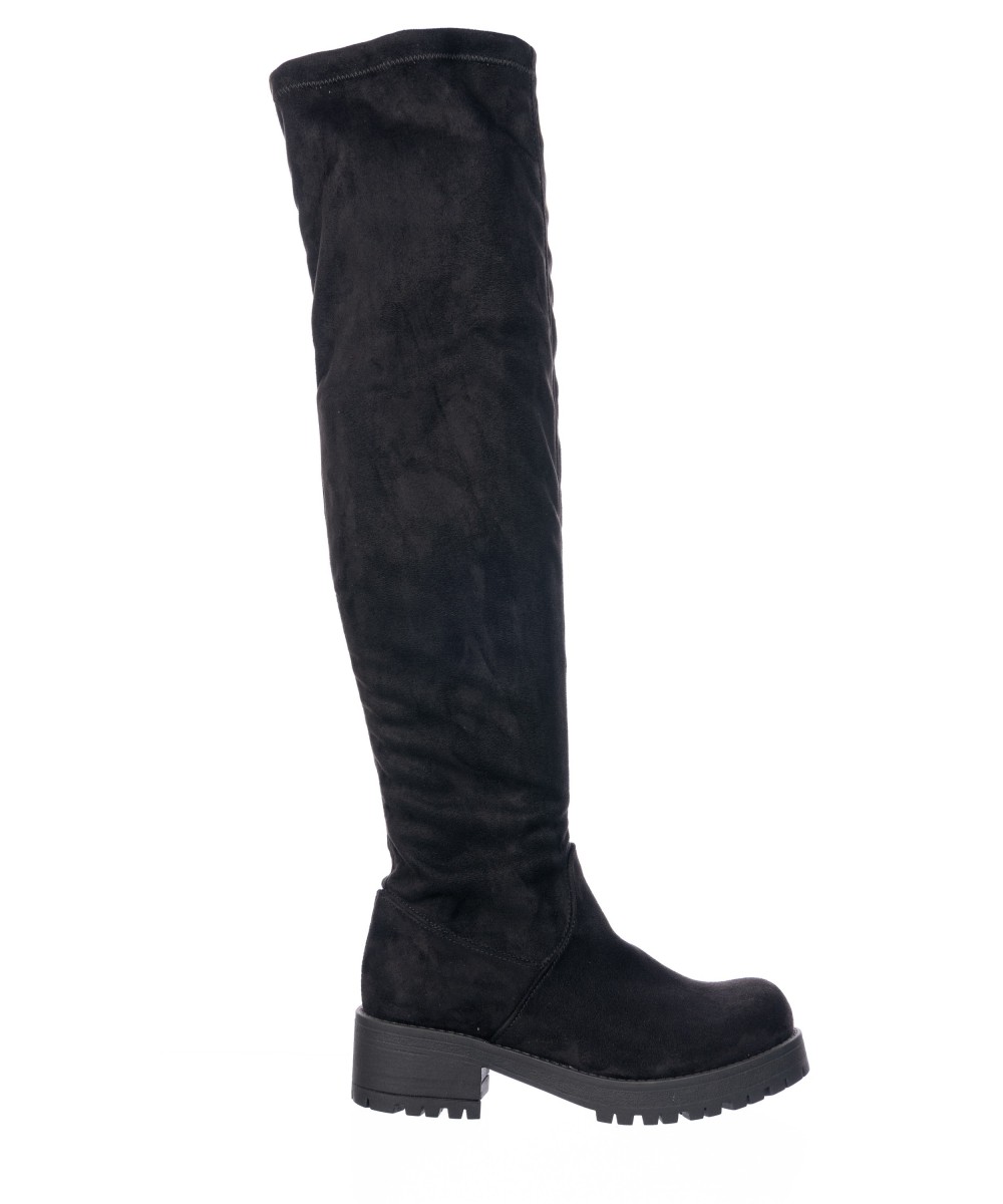 botte-cuissarde-femme-230ahj-1.jpg Botte Cuissarde Zorika : Daim Noir – Image 1