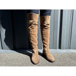 bottes Cuissardes femme Nubuck Beige Julie dee