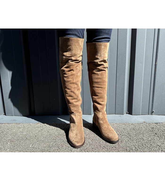 botte-cuissarde-femme-931mwg-1.jpg bottes Cuissardes femme Nubuck Beige Julie dee – Image 1