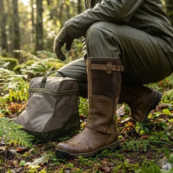 botte-de-chasse-648kii-1.jpg Bottes chasse cuir marron fourrée Iceland Gore Tex + sac Chiruca Gamm vert – Image 1