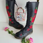 Bottes Dr. Martens Rhonda Floral, grande hauteur genou Vonda Rose (UK4) Etsy France