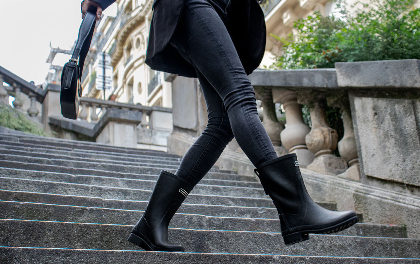 botte-en-caoutchouc-821acm-1.jpg Demi botte CITIES Noir pour Femme en Caoutchouc Noir City/Mode Rouchette – Image 1