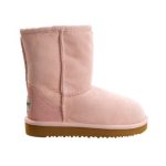 Bottes Enfant Cuir Fourrées Mouton Rose