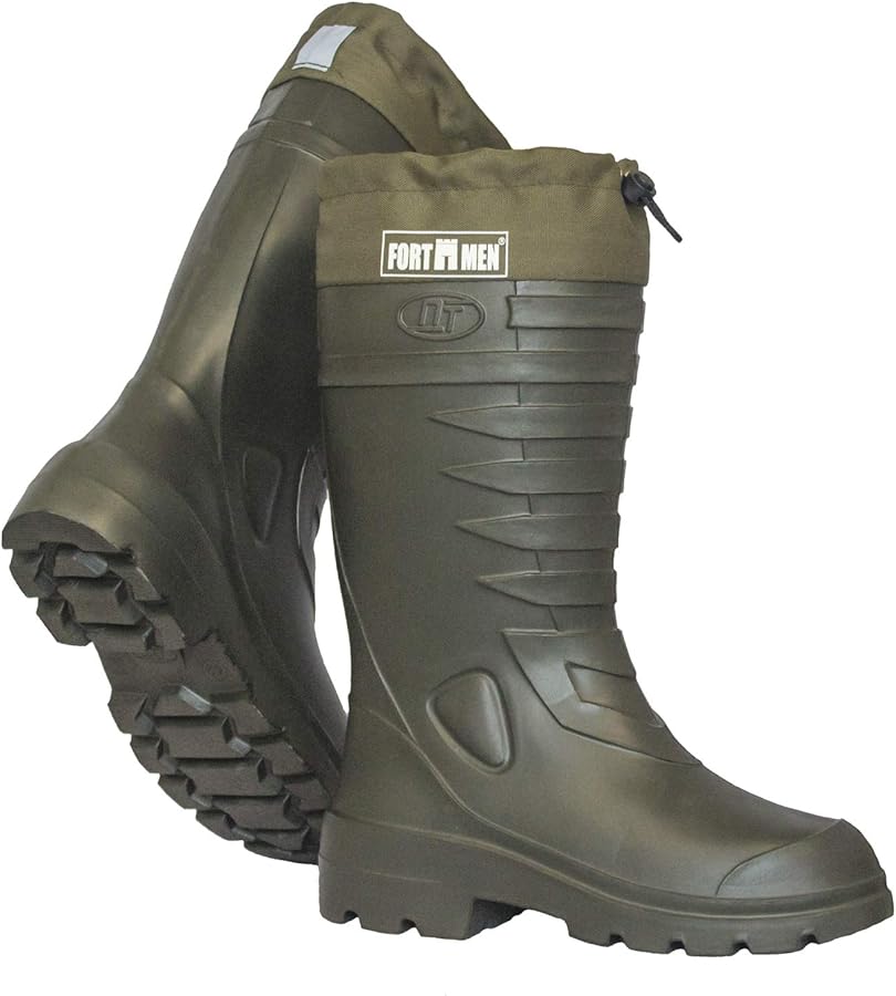 botte-fourree-homme-510uuw.jpg FortMen Bottes en caoutchouc fourrées Bottes de pêche thermiques pour Hommes et Femmes Eva bottes chaudes d'hiver Taille 38 47 Bottes de ... – Image 1