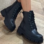 Bottines Lacets Simili Cuir Style Rock Urbain