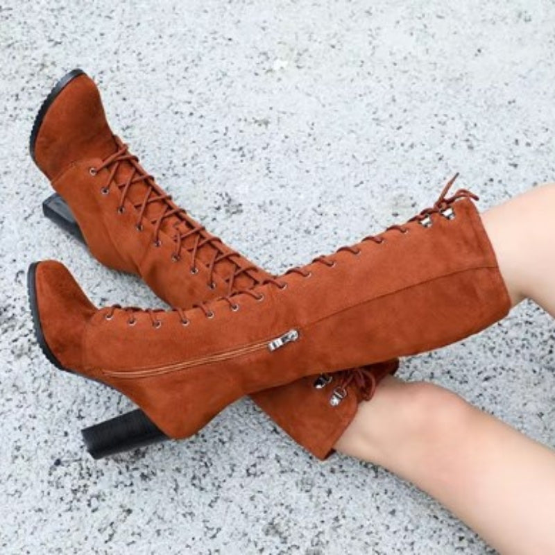 bottes-a-lacets-femme-981ndm.jpg Bottes Hautes à Lacets pour Femme – Image 1