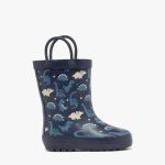 Bottes de pluie bébé garçon fourrées et en caoutchouc av... bleu fonce | GEMO
