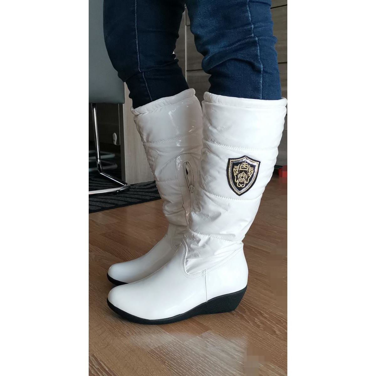 bottes-blanches-femme-031saf-1.jpg Sinlyshoes Botte blanche haute Blanc Chaussures Bottes de neige Femme 15,00 € – Image 1