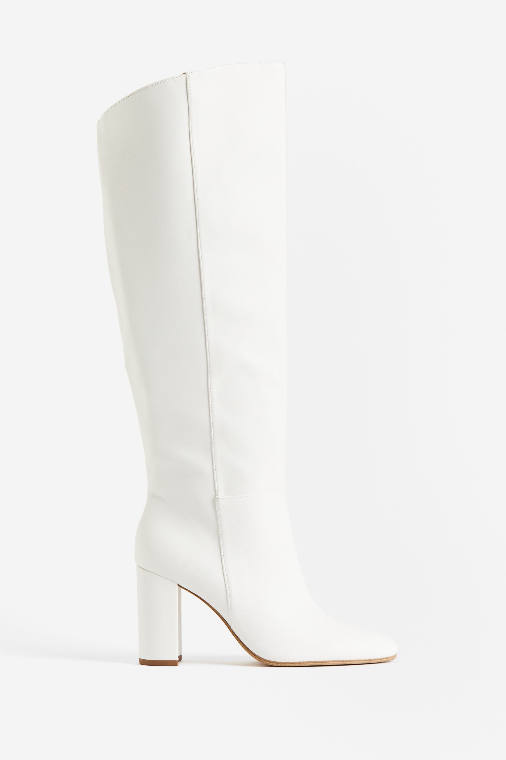 bottes-blanches-femme-120qxs-1.jpg Bottes à talon de hauteur genou Blanc FEMME | H&M FR – Image 1