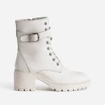 Bottine à talon TEXTO blanc cassé en cuir Eram Femme | ERAM