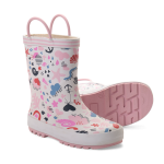Bottes en caoutchouc enfant fille roses avec motifs imprimés B SHELL