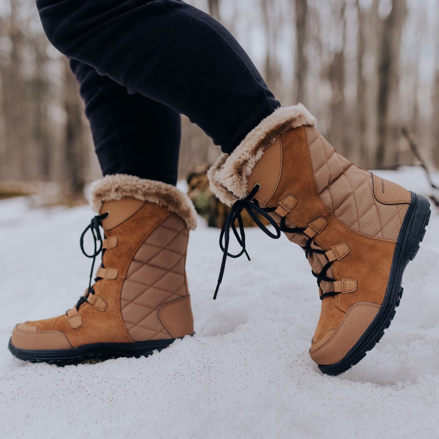 bottes-chaudes-femme-129pey-1.jpg Chaussure Hiver Bottes Chaudes Femme Hiver Chaussures Chaudes D'hiver Pour Femme En Cui Hydro Rouge – Image 1