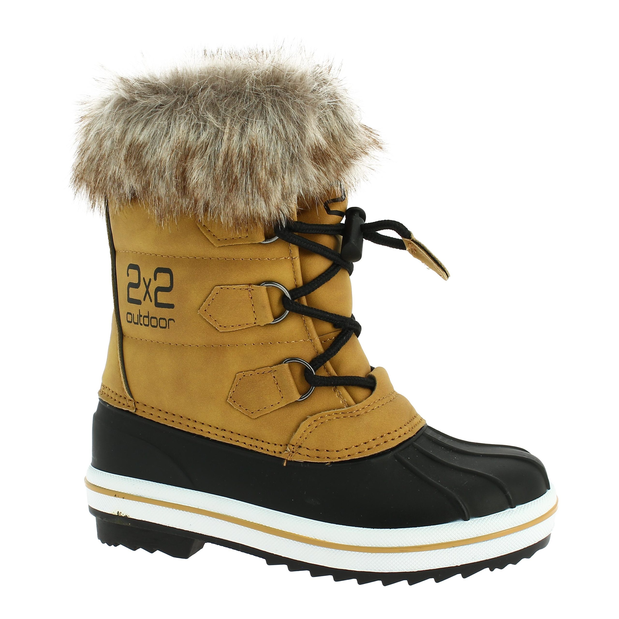 bottes-chaudes-femme-357pac-1.jpg BOTTES DE NEIGE CHAUDES DE Randonnée 2*2 JARAGUA MOUTARDE FEMME – Image 1