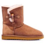 Bottes Fourrées Mouton Véritable avec Bouton Taille 36 Colorie bottes fourrées Camel