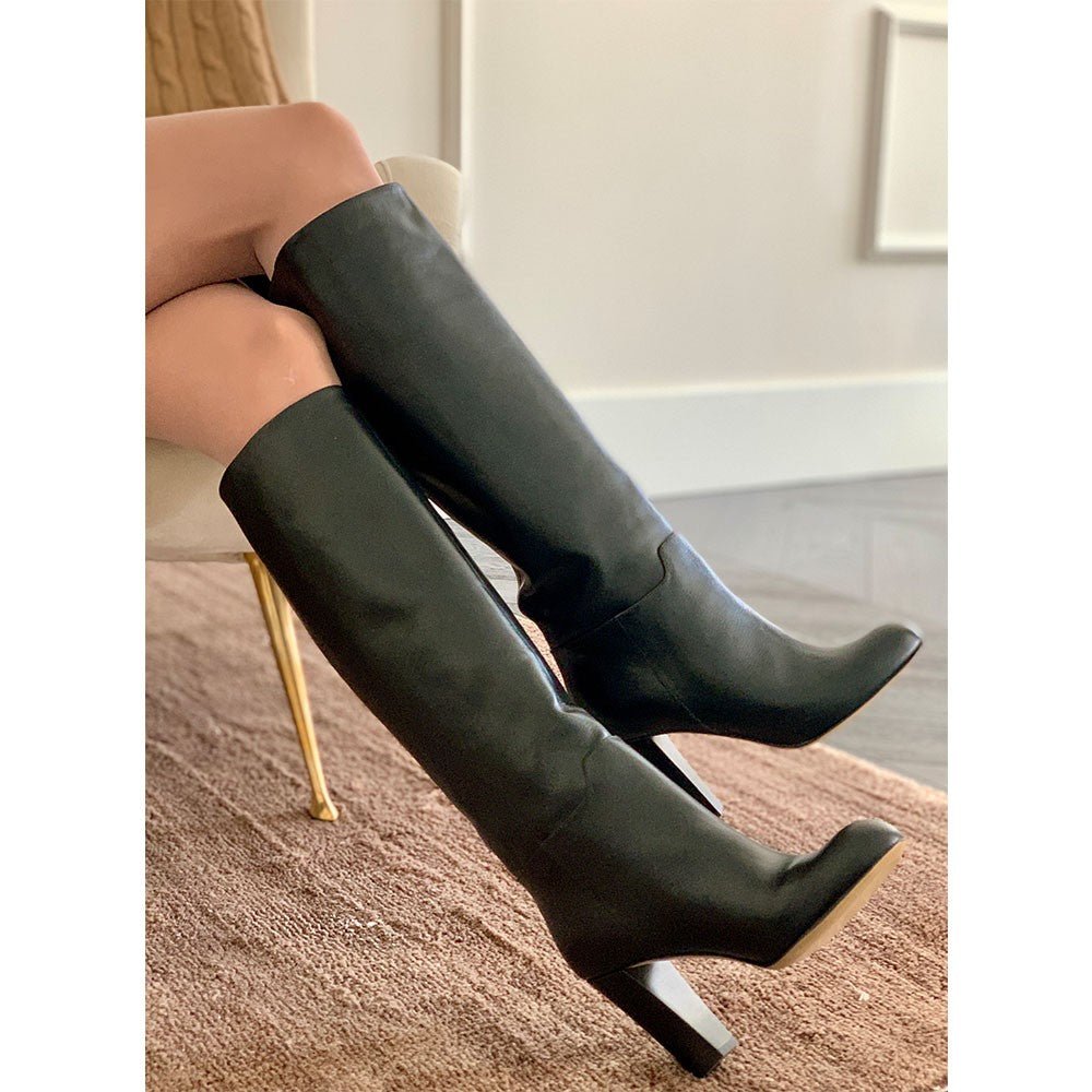 bottes-cuir-907mqs-1.jpg Bottes tube veau noir DOUN – Image 1