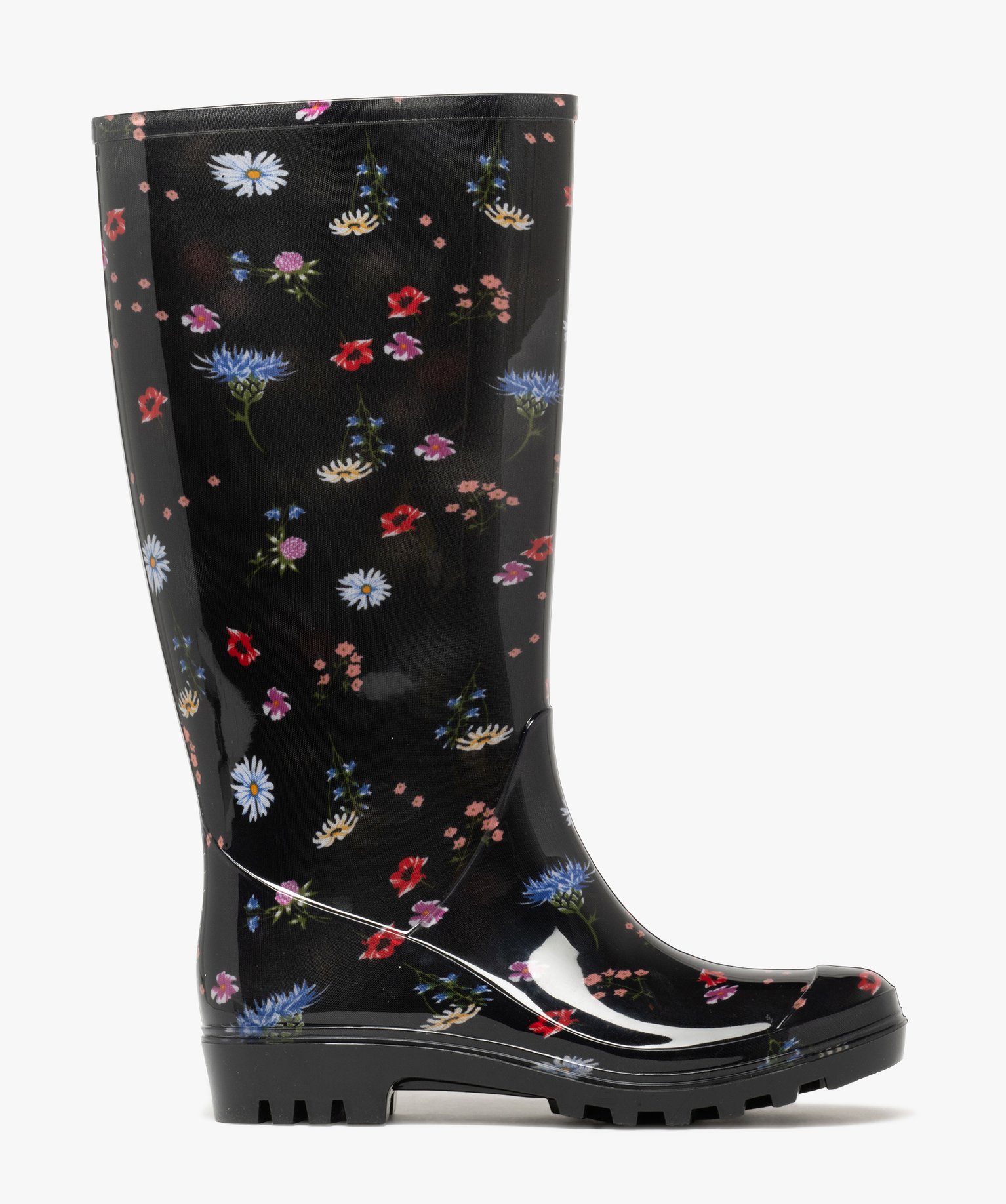 bottes-de-pluie-femme-originales-678vlo-1.jpg Bottes de pluie femme montantes style champêtre à semelle ... noir | GEMO – Image 1