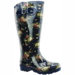 Bottes de Pluie Wide Wellies Flowers Bleu XL | Bottesmolletslarges