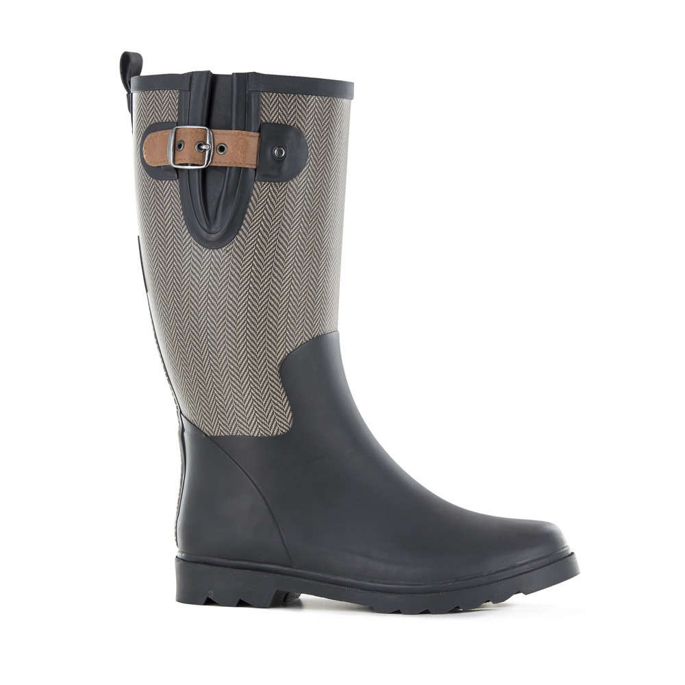 bottes-en-caoutchouc-femme-935mav-1.jpg Bottes caoutchouc femme : ambre/noir T40 Truffaut d'Isneauville – Image 1