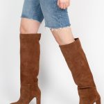 Botte Elegance – Talon 11 cm | Mollets Généreux – Daim marron Nahava