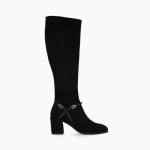 Bottes pour femme en daim noir. I LODI Chaussures femme en ligne.
