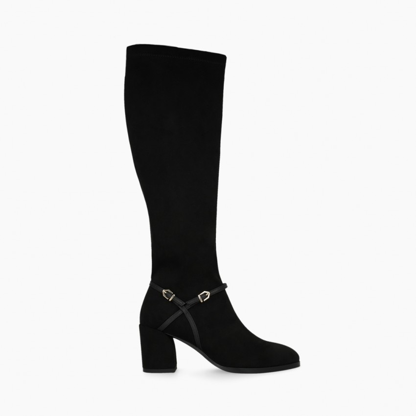 bottes-en-daim-femme-798ewf-1.jpg Bottes pour femme en daim noir. I LODI Chaussures femme en ligne. – Image 1