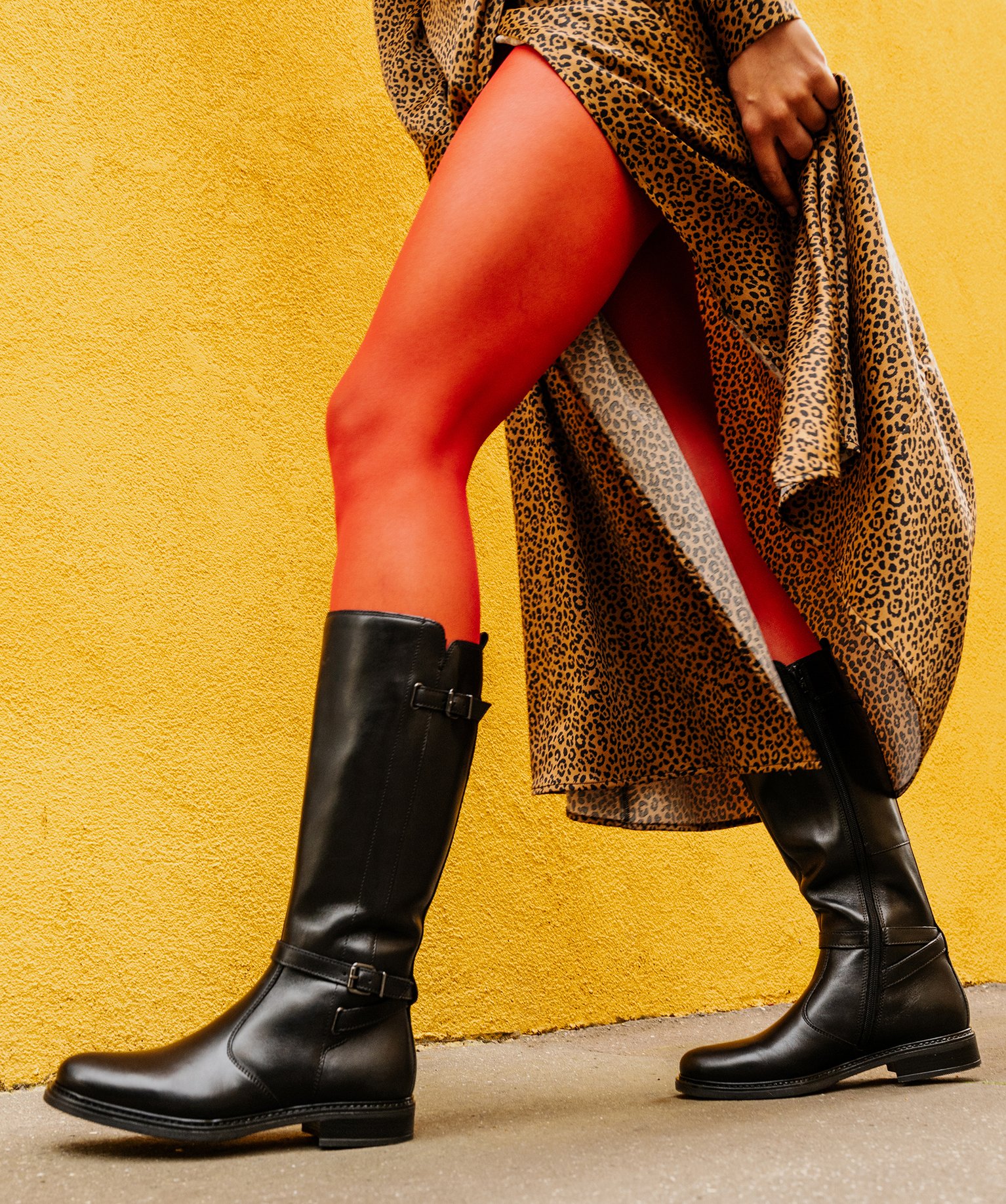 bottes-femme-plates-223abm-1.jpg Bottes Plates Femme Bottes Cuir Noires Femme Bottes Plates Bottes Femme La Halle Bottes Cuir Noir – Image 1