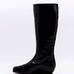 Bottes plates en cuir vernis Lanvin