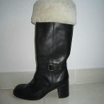 bottes en cuir noir fourrure blanche JONAK taille 38 COMME NEUVES | eBay