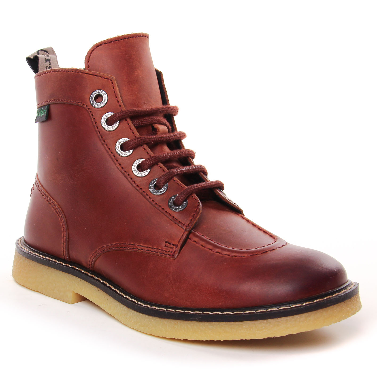 bottes-kickers-femme-106wbz-1.jpg Bottines à lacets bordeaux Kickers 947293 Rouge – Image 1