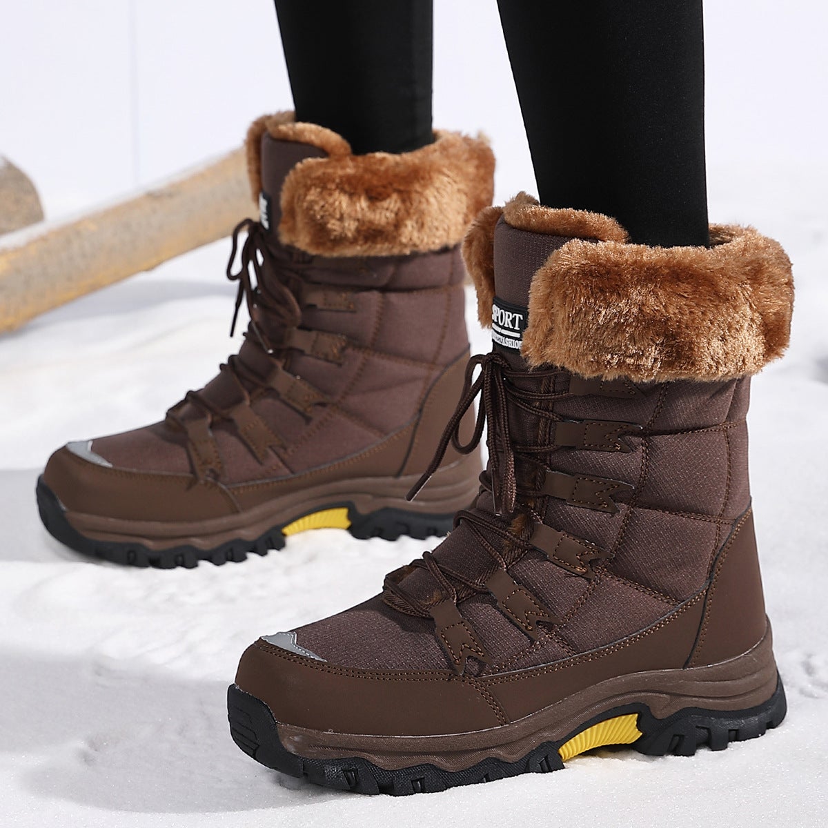 bottes-neige-486axl-1.jpg Bottes Femme Hiver : Bottines Fourrure Étanche, Randonnée Neige Taille 37 | Leroy Merlin – Image 1