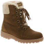 Bottillons de neige femme cuir hydro intérieur pure laine vierge Olang