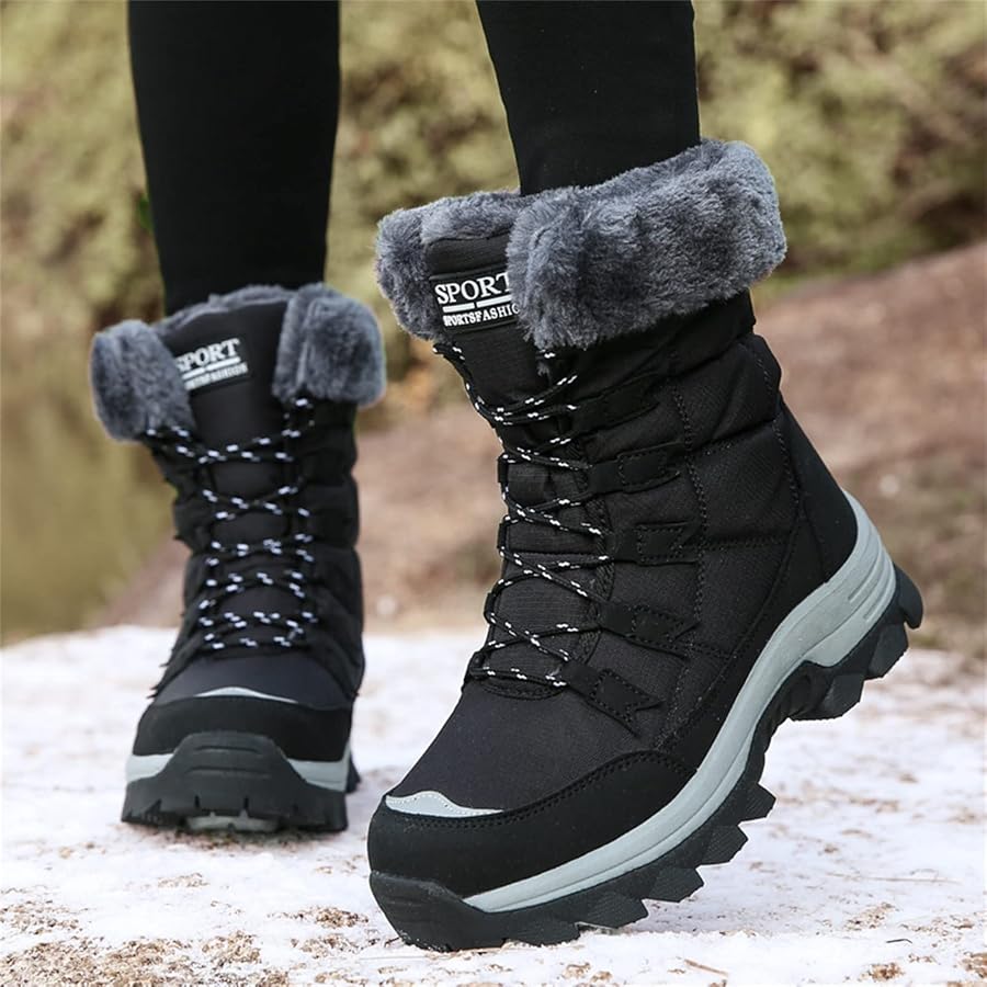 bottes-neige-699ixp-1.jpg Bottes De Neige Femme – Fourrure Chaude, Imperméable, Antidérapantes, Doublure Polaire, Pointures 35 à 41, Pour Randonnée Et Hiver – Image 1