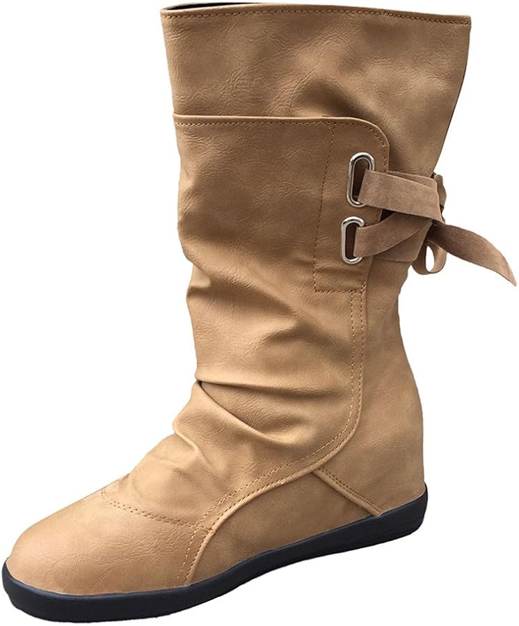 bottes-pas-cher-226jhp-1.jpg ZYUEER Bottes Femme Hiver Petit Prix Haute Qualité AméLioré Pas Cher,Femmes Bas Bottes Dames Chaussures Plate Forme Boucle Lacets (35 EU(36 CN), Marron) : Amazon.fr: Mode – Image 1