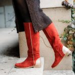Bottes plates en velours terracotta | Dessine moi un soulier