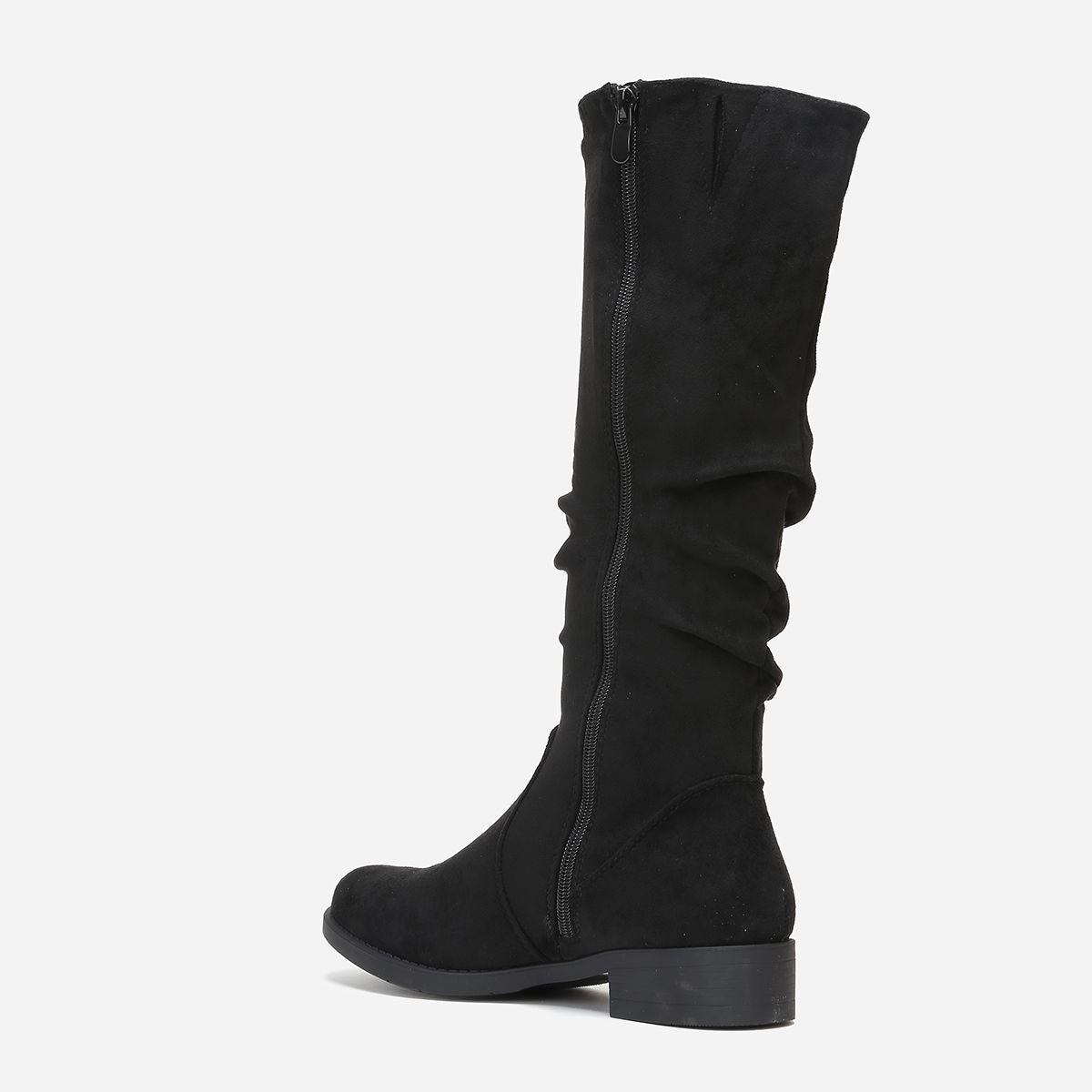 bottes-plates-femme-cuir-313mae-1.jpg Bottes femmes plates en suédine avec Effet plissé – VERA COLLECTION – Image 1